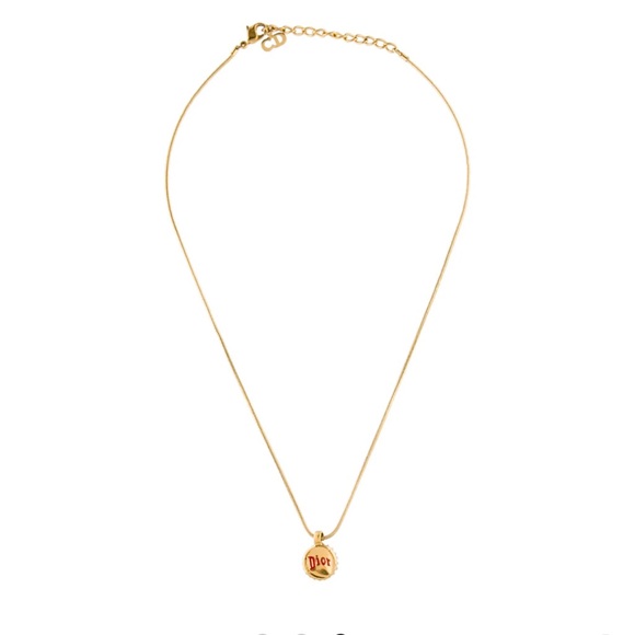 Christian Dior Enamel Bottle Cap Pendant Necklace - Picture 1 of 6